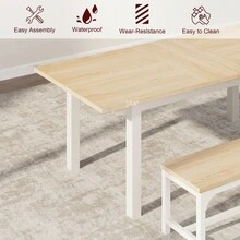 47.3''-63'' Extendable Rectangular Dining Table For 6, Modern Farmhouse Large Kitchen Table With Metal Legs, Space-Saving Dining Room Furniture For Apartments, Small Spaces - Single Table - View 9
