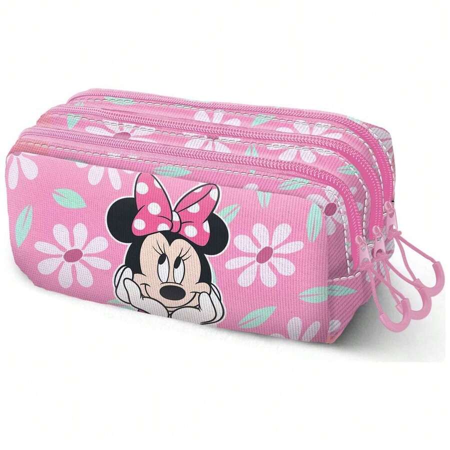 Safta Minnie Mouse Disney T Le Pencil Case, Children's School Pencil Case With 3 Compartments And Zipper, 11x23x10 Cm, Inner Lining And Back Strap Adaptable To Trolley - Option 1 - View 1