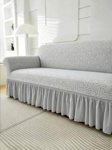 1PC Fleece Fabric Non-Slip Elastic Decorative Sofa Cover, Jacquard Embroidered Leaf Pattern, Pet-Friendly Anti-Dirt Anti-Dust, Suitable For 1/2/3/4 Seater Sofa, All Seasons - Multicolor - View 8