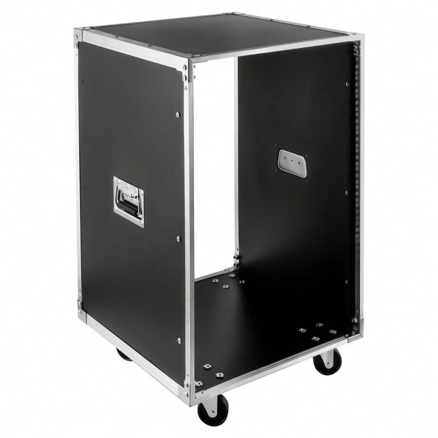 Futchoy 16U Server Rack Open Frame Rolling Network Data Rack 19 Inch W/ Casters 4 Pos - Black - View 1