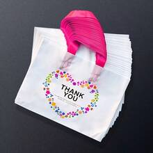 10/20/30/40/50-Piece Sets Of Reusable Tote Bags Featuring A Heart-Shaped Design-Perfect For Shopping, Gift Wrapping, Everyday Use, And With A Stylish Handle Design - Multicolor - View 3