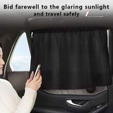 2pcs Car Side Window Sun Shades, Suction Cup Car Window Sunshades, Easy To Install Car Side Window Privacy Curtains - A - View 7
