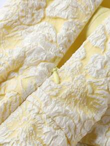 Elegante abito casual per appuntamenti, vacanze, matrimoni, romantico estivo, abito per San Valentino, abito da invitata a matrimonio per donne, abito per compleanno, abito floreale giallo - Giallo - Visualizzare 6