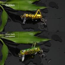1pc Grasshopper-Shaped Glowing Minnow Lure, Insect Bionic Bait, 3-Hook Lure - Multicolor - View 5