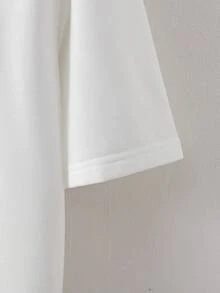 Men's Casual Short Sleeves T Shirt,The Large Size Is Printed On The Back LA Letter Pattern - 100% Polyester Fiber,Breathable And Elastic,Loose Fit Is - 白色 - 查看 4