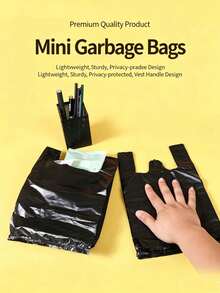 100/200/400pcs Disposable Mini Trash Bags, Small Plastic Garbage Bags, Leak-Proof Durable, Effective Odor Control, Suitable For Office, Car, Kitchen, Bathroom, Home, Living Room, Dormitory And More - A - View 1