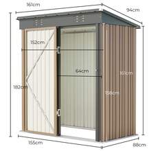 Outdoor Tool Shed, Storage Hut, Patio/Garden Tool Storage Cabinet, Household/Outdoor Waterproof And Rustproof Farm Implement And Miscellaneous Item Storage Cabinet. - Brown - View 8