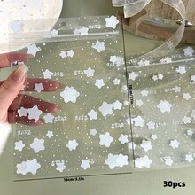 30pcs Party Gift Self-Sealing Bags, Holiday Gift Self-Sealing Bags, Blue Star Pattern Gift Bags, Transparent Self-Sealing Gift Bags, High-End Gift Self-Sealing Packaging Bags, Suitable For Women's Small Gift Packaging Bags, Holiday, Party, Birthday Gift Packaging Bags, As Well As Daily Storage Bags And Plastic Self-Sealing Bags. - Gift Bags - View 8