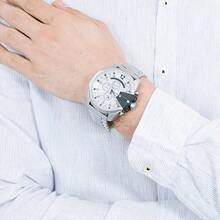 Diesel DZ4501 Men Silver Blue Chronograph Watch Steel Band 100M Waterproof Industrial Quartz Wristwatch - one-size - View 7