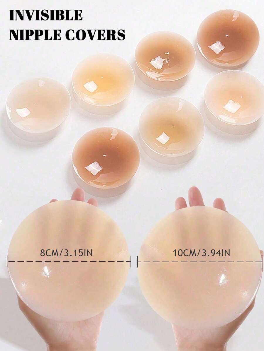 2/4入可重複使用防水透氣乳貼,適用於露背無肩帶洋裝、婚禮派對等,貼合防滑 - 彩色 - 查看 1