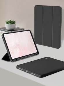 1件黑色保護殼附筆槽，啞光TPU軟殼，適用於iPad Mini 4/5/6/Mini 7/9.7/10.2/10.5/Air 4/Air 5/10th/10.9/Pro 11"/Air 11(M2)/Air 13(M2)/Pro 11(M4)/Pro 11(M4) 2024 12.9"/ Air 13(M3 2025)/ Air 11-Inch(M3) 2025/(A16) 11 Inch 11th Generation 2025，三折可調支架，親膚布料，蜂巢散熱內殼，內建筆槽，不含筆，左側筆槽無法直接充電 - 黑色 - 查看 8