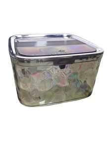 1 Stück klarer Kunststoff-Wäschepod-Spender mit Klappdeckel, fasst 120+ Pods, transparenter Desktop-Organizer für Waschraum-Aufbewahrungslösung, Waschmittelbehälter - Übersicht 4