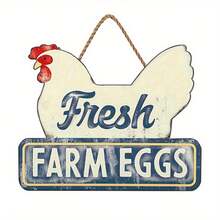 Home Front Door Wall Decor, Farmhouse Chicken Theme Wooden Sign, Indoor/Outdoor Decorative Plaque, Party Decoration, Suitable For Living Room, Front Door, Kitchen, Bedroom, Gift For Friends And Family - A - View 3