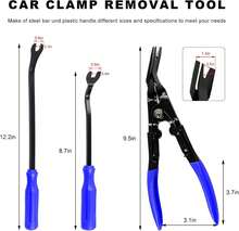 Fkewp 3PCS Car Clip Removal Tool, Auto Trim Upholstery Pry Tool Kit Fastener Rivet Remover With Storage Bag, Door Panel Clip Pliers Set Dashboard Repair Tools For Sedan Truck SUV (Blue) - ColorA - View 2