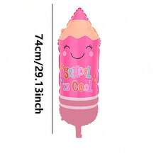 4/8pcs 74cm 4-Color Pencil Shaped Back To School Party Decoration Cartoon Balloon Set - View 5