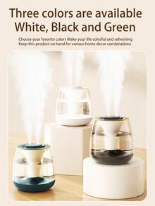 LED Dual-Port Humidifier With Seven-Color Ambient Night Light, Suitable For Bedroom, Living Room, Office, Home Daily Use And Gift, USB Large Capacity Humidifier - JB3000 - View 6