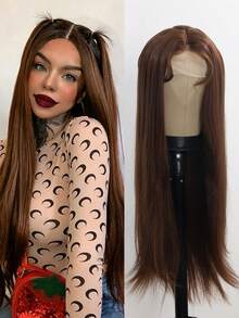 26-Inch Long Straight Synthetic Wig, Heat-Resistant Fiber, Smooth And Realistic Hair Strands - Multicolor - View 10