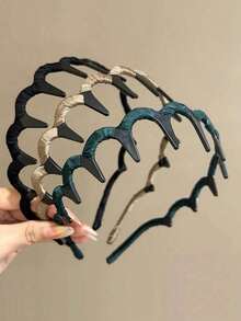 3pcs/2pcs/1 pieza Diademas onduladas de mujer, clips para el cabello antideslizantes, accesorios para el cabello, diademas dentadas, adecuadas para mujeres, decoración del cabello de damas, se pueden usar para lavar la cara, al aire libre, viajes, yoga, deportes y otras ocasiones, esencial para volver a la escuela, accesorios para el cabello, diadema de decoración del cabello de damas - Multicolor - Ver 14