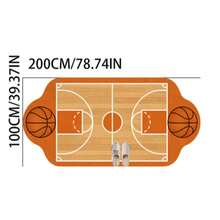 1pc Basketball Court Shaped Decorative Rug, Bedroom Decor, Floor Mat, Carpet, Home Decor, Living Room Rug, Small Living Room Rug, Bedroom Carpet, Living Room Home Decor, Outdoor Rug, Washable Carpet - Multicolor 2 - View 15