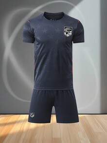 ODMYONO Men's Soccer Set, Includes Training Jersey And Shorts - Blue - View 2