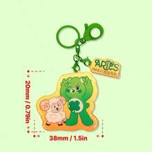 Care Bears 12 Zodiac Acrylic Keychain, Playful Character Resin Pendant, Bag Charm Car Decor, Fashion Accessory, Anime Lover Gift Box Birthday Present - Multicolor - View 11