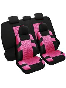 Universal Car Seat Covers Full Set - Airbag Compatible Auto Seat Protectors For SUV, Sedan, Van - 9-Piece Set (2 Front Covers + Backrest Cover + Rear Bench Cover + 5 Headrest Covers) & 4-Piece Set (2 Front Covers + 2 Headrest Covers) - 款式A - 查看 23