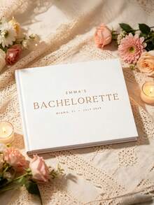 Personalized Gold Foil Text Wedding Guest Book, Customized Scrapbook, Customized Signature Book, Wedding Keepsake, Bridal Shower Gift/Bachelorette Party Gift/Decoration - Multicolor - View 5