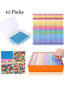 15/30/45 Grid DIY Diamond Painting Storage Box Set - Diamond Painting Tray With Lid And Stickers, Diamond Painting Accessories, Used For Diamond Storage And Organization, The Best Gift For Handmade Arts - A - View 1