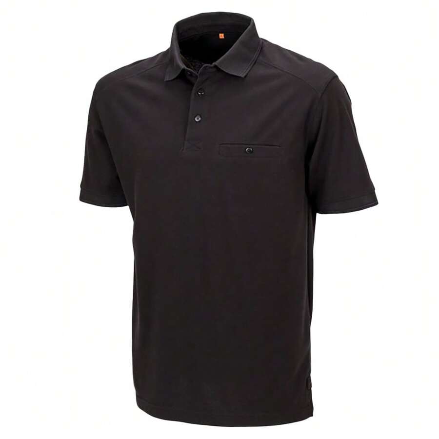 Result Mens Work-Guard Apex Short Sleeve Polo Shirt - Black - View 1