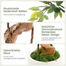 Stilvolles Set aus künstlichem Ficus-Baum und Pflanzgefäß dekoratives Zimmergrün zur Verschönerung aller Wohn- und Einrichtungsbereiche im Haushalt - 120 cm - Übersicht 3