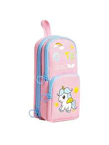 1 buah Kotak Pensil Kapasitas Besar Motif Capybara/Panda/Unicorn, Tempat Pensil Pelajar, Tas Penyimpanan Alat Tulis Ekonomis & Tahan Kotor, Cocok untuk Sekolah - MultiWarna - View 13