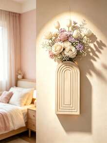 1 Stück Boho Regenbogen Bogen Holzvase Wanddekoration, moderne Landhausstil Holz Wandhängevase, einfach zu installieren, geeignet für alle Jahreszeiten, moderner schwebender Holz Wandkunst Rahmen, perfektes Geburtstags-, Weihnachts- und Muttertagsgeschenk, Regenbogen Display Wanddekoration Ständer, geeignet für Wohnzimmer und Heimdekoration - Verschiedenfarbig - Übersicht 16
