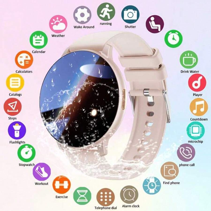 IP67 Waterproof Men's/Women's Smartwatch, Equipped With 210mAh Large Capacity Battery; High-Definition Full Touch Screen; Wireless Calling; Message Notification; Weather Forecast; Watch Face Wallpaper; Colorful Strap; Fashion Style; Best Gift Choice, Suitable As Gift For Friends, Holiday Gift - View 1