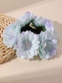 1/3pcs Set Simulated Gradient Flower Hair Scrunchies, Vacation Style High Elasticity Hair Ties, Multi-Color Versatile Elegant - Multicolor - View 5