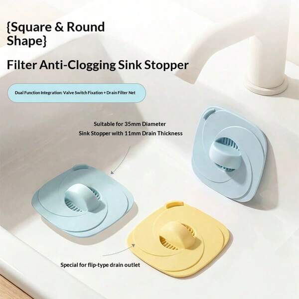 1Pc Creative Portable Square Sink Plug Filter Plug Washbasin Toilet Plug Plug For Plug And Play Washbasin Sink Drain Plug Hole Plug