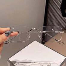 素面眼鏡，高端品牌/名人風格，適合日常通勤，適合長期使用電腦與手機 - 透明片 - 查看 4