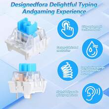 ITLY 50PCS Red Blue Mechanical Keyboard Switch 3Pin Dustproof Pre Lubed Hot Swap Switch With Free Switch Puller For Custom Keyboard - View 7