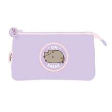 Pusheen Moments 鉛筆盒，三隔層拉鍊文具收納包，聚酯材質材質，淡紫色，返校季必備 - 選項 3 - 查看 2