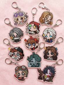 1Pc/11Pcs Idv Identity V Keychain , Cartoon Game Pendants For Backpack Decoration, Great Accessory & Gift For Gamers & Anime Fans. - Multicolor - View 5