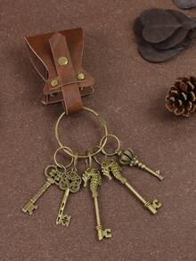 Medieval Vintage PU Keychain Pendant,Halloween Dark Style Witch Cosplay Atmospheric Accessory,Suitable For Carnival And Halloween Costume Accessories - Multicolor - View 2