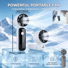 1pc Handheld Clip-On Rechargeable Fan, Lotus Pink Portable Mini Hand-Held Fan With USB Rechargeable Battery, 3 Speed Settings Strong Personal Desk Fan, Back To School/Halloween Gift Suitable For Women, Men, Home, Office, Makeup, Outdoor Travel, Silent - Dusty Pink - View 19