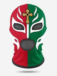 酷炫男士墨西哥 Lucha Libre 面具，防汗貼身英雄印花全臉拉法帽，牛奶絲透氣格鬥面罩，適合演員，趣味摔跤服飾配件，適用萬聖節派對、Cosplay 與角色扮演 - 彩色 - 查看 17
