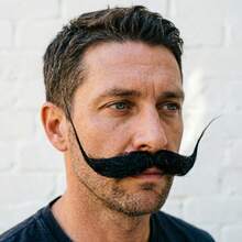 1pc Halloween Party Costume Fake Mustache, Realistic Large Size Curved Shaped Handlebar Mustache - Multicolor - View 10