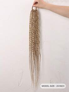 1pc 24 Inch Twisted Ponytail Wig, Heat Resistant Synthetic Hair - Multicolor - View 3