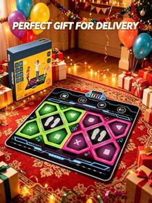 2-Player Kids Dance Mat, Music Educational Toy, Birthday Gift; 2-Player Kids Dance Game Pad, Non-Slip Design. Built-In 5 Songs, 3 Difficulty Levels Adjustable, Volume Freely Adjustable; Foldable Design, Easy Storage. Sensitive Touch Sensor, No TV Connection Needed, Dance To The Rhythm, Fun And Exercise - Multicolor - View 6