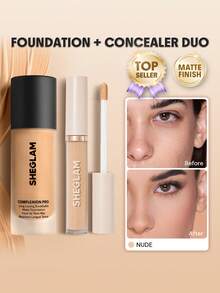 SHEGLAM [2件組] Complexion Pro 霧面粉底液與遮瑕膏套組 - 裸色 - 查看 1