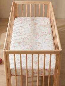 1pc Cute Cartoon Breathable Comfortable Gauze Baby Crib Sheet, Machine Washable, All Season - Beautiful Garden - View 10