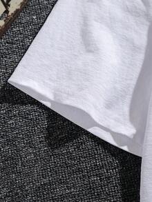 Men's Plus Size  Wrinkle T Shirt - Thanksgiving And Easter Themed Casual Crew Neck Shirt,Suitable For All Seasons,Machine Washable,Thanksgiving - 白色 - 查看 5