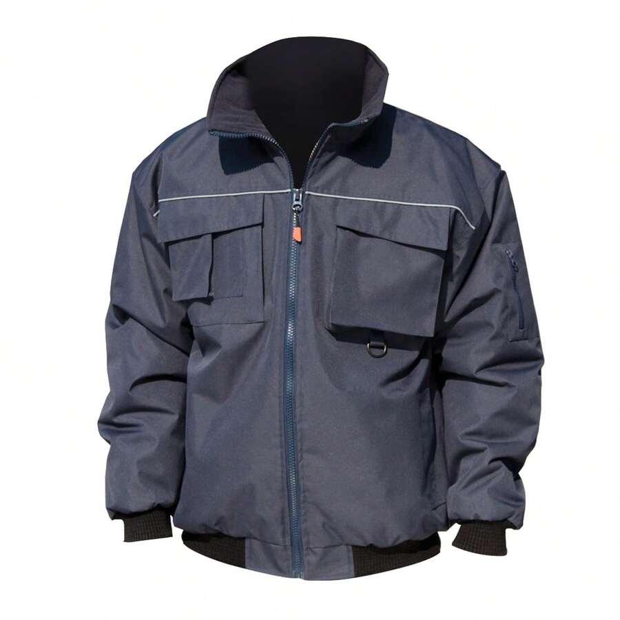 Result Mens Workguard Sabre Waterproof Windproof Pilot Zip-Up Jacket - Navy Blue - View 1