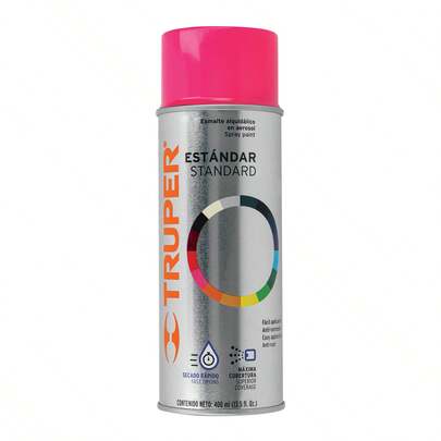 TRUPER KIT 2 PC-Spray Paint, Mexican Pink, Traditional Can, 400 Ml